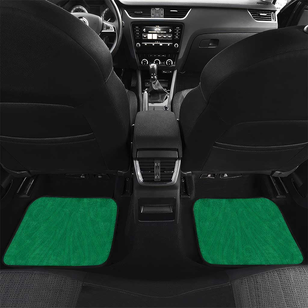 Custom Onehunga High School Car Mats Maori Koru Pattern LT05 Set 2pcs - Back Green - Polynesian Pride