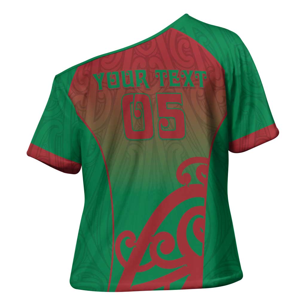 Custom Onehunga High School Cross Shoulder Shirt Maori Koru Pattern LT05 - Polynesian Pride