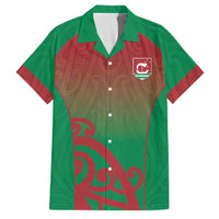 Custom Onehunga High School Family Matching Off Shoulder Maxi Dress and Hawaiian Shirt Maori Koru Pattern LT05 Dad's Shirt - Short Sleeve Green - Polynesian Pride