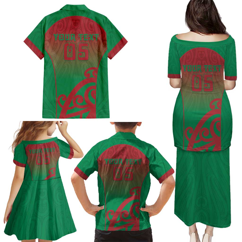 Custom Onehunga High School Family Matching Puletasi and Hawaiian Shirt Maori Koru Pattern LT05 - Polynesian Pride