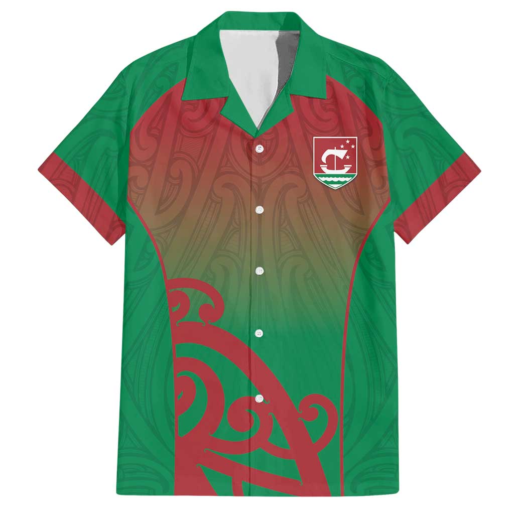 Custom Onehunga High School Hawaiian Shirt Maori Koru Pattern LT05 Green - Polynesian Pride