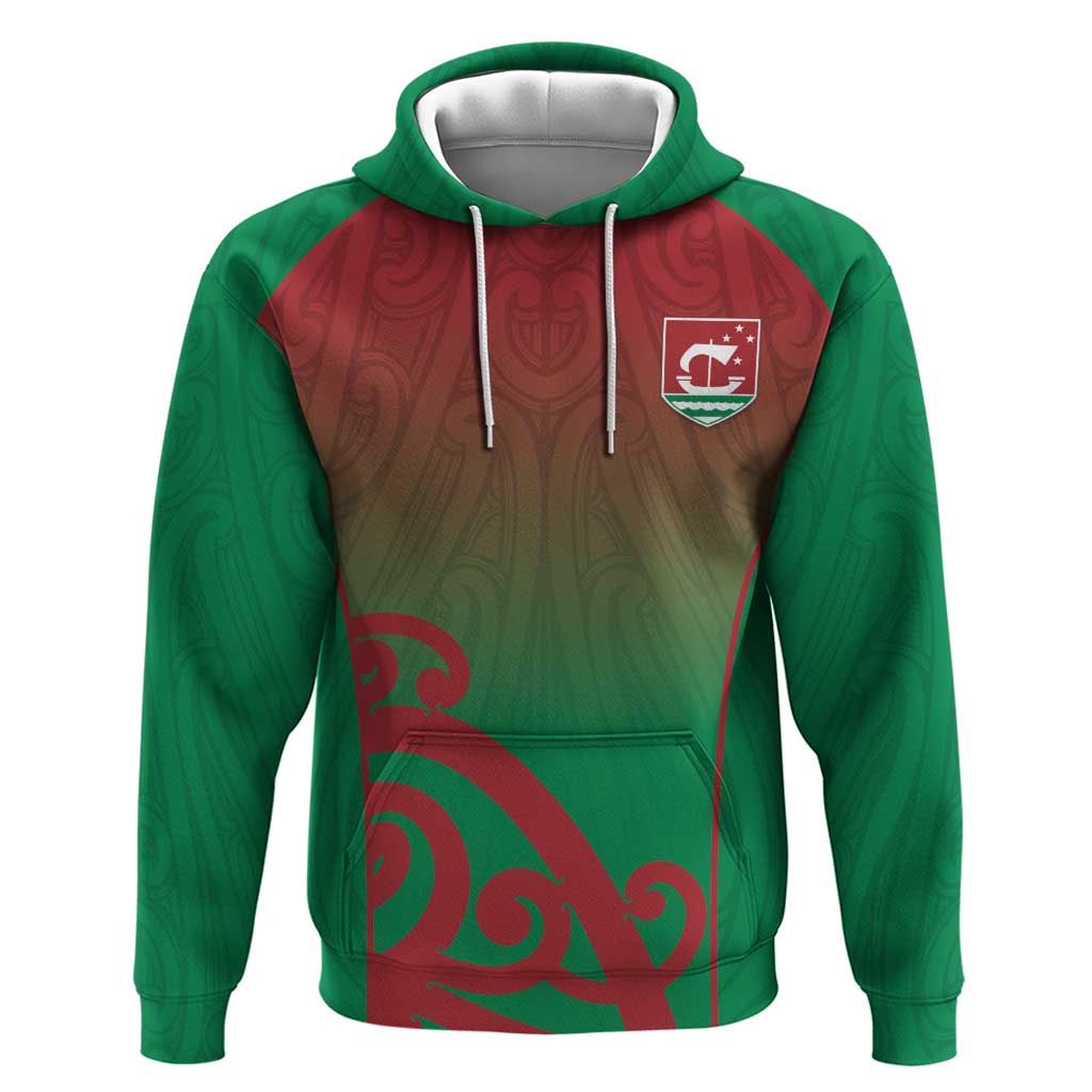 Custom Onehunga High School Hoodie Maori Koru Pattern LT05 Pullover Hoodie Green - Polynesian Pride