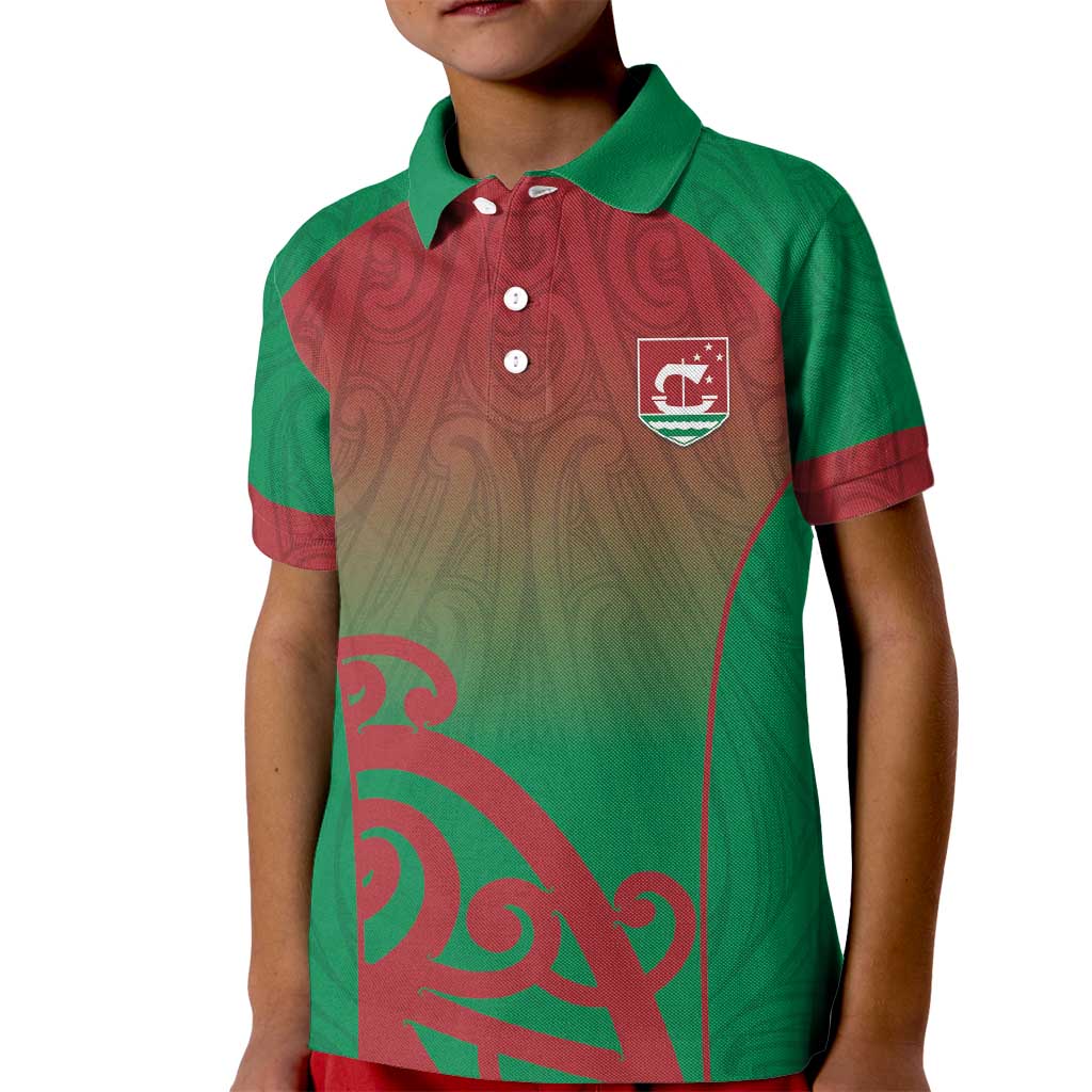 Custom Onehunga High School Kid Polo Shirt Maori Koru Pattern LT05 Kid Green - Polynesian Pride