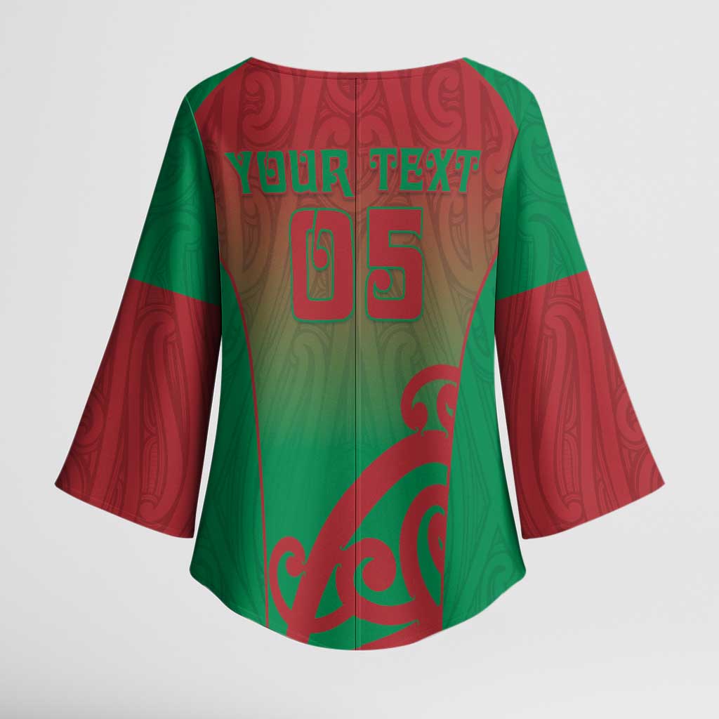 Custom Onehunga High School Kimono Sleeve Blouse Maori Koru Pattern LT05 - Polynesian Pride