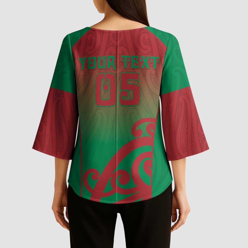 Custom Onehunga High School Kimono Sleeve Blouse Maori Koru Pattern LT05 - Polynesian Pride