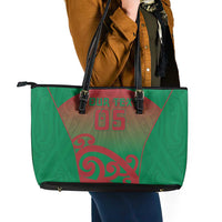 Custom Onehunga High School Leather Tote Bag Maori Koru Pattern LT05 - Polynesian Pride
