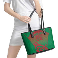 Custom Onehunga High School Leather Tote Bag Maori Koru Pattern LT05 - Polynesian Pride