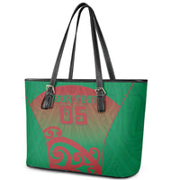 Custom Onehunga High School Leather Tote Bag Maori Koru Pattern LT05 - Polynesian Pride