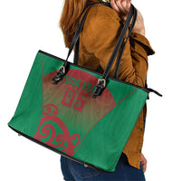 Custom Onehunga High School Leather Tote Bag Maori Koru Pattern LT05 - Polynesian Pride
