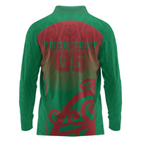 Custom Onehunga High School Long Sleeve Polo Shirt Maori Koru Pattern LT05 - Polynesian Pride