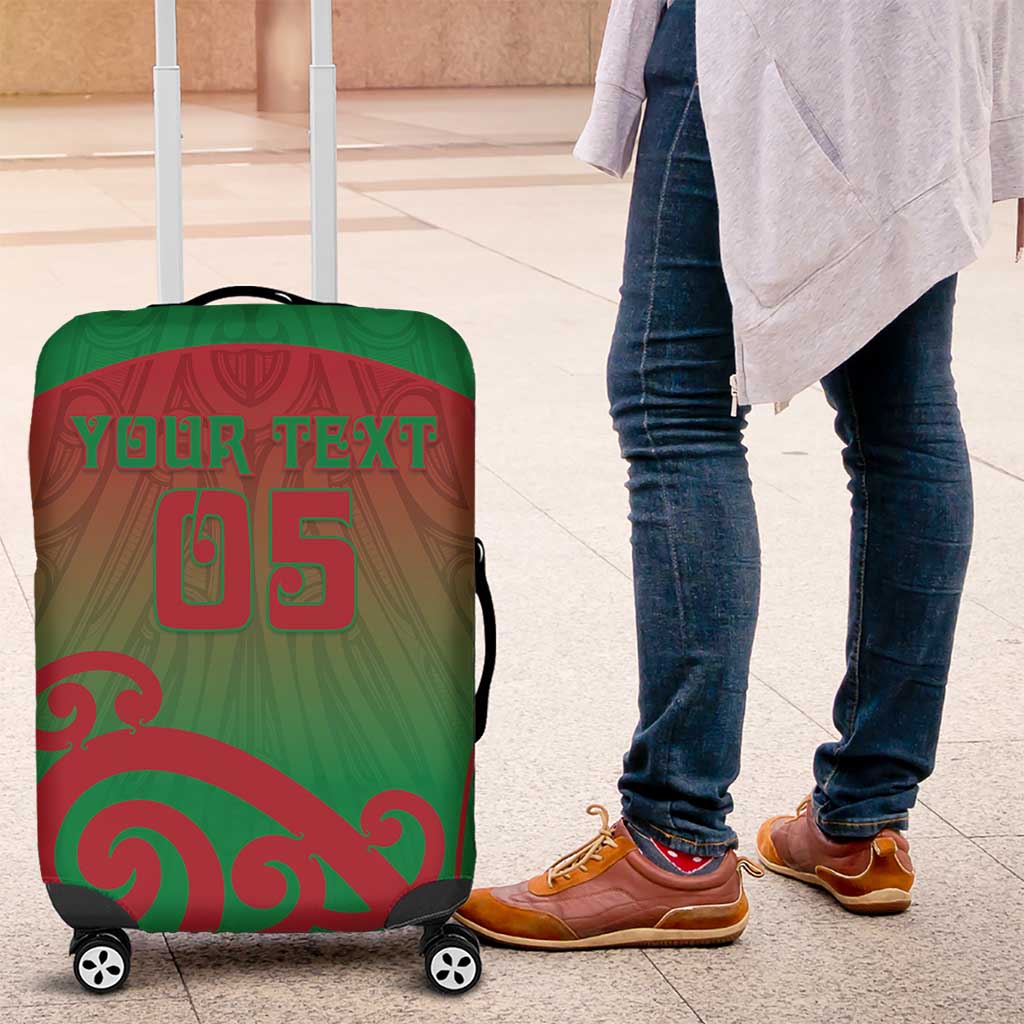 Custom Onehunga High School Luggage Cover Maori Koru Pattern LT05 Green - Polynesian Pride