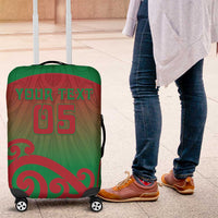 Custom Onehunga High School Luggage Cover Maori Koru Pattern LT05 Green - Polynesian Pride