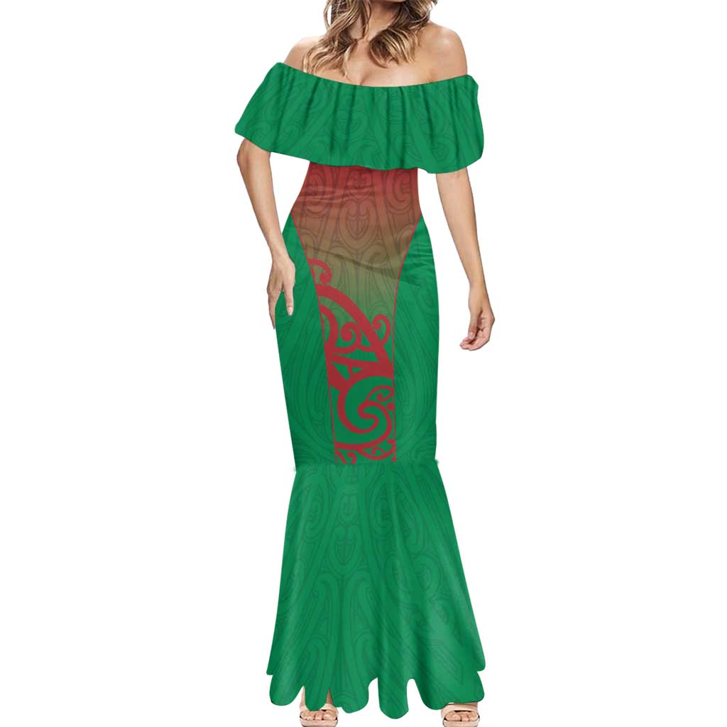 Custom Onehunga High School Mermaid Dress Maori Koru Pattern LT05 - Polynesian Pride