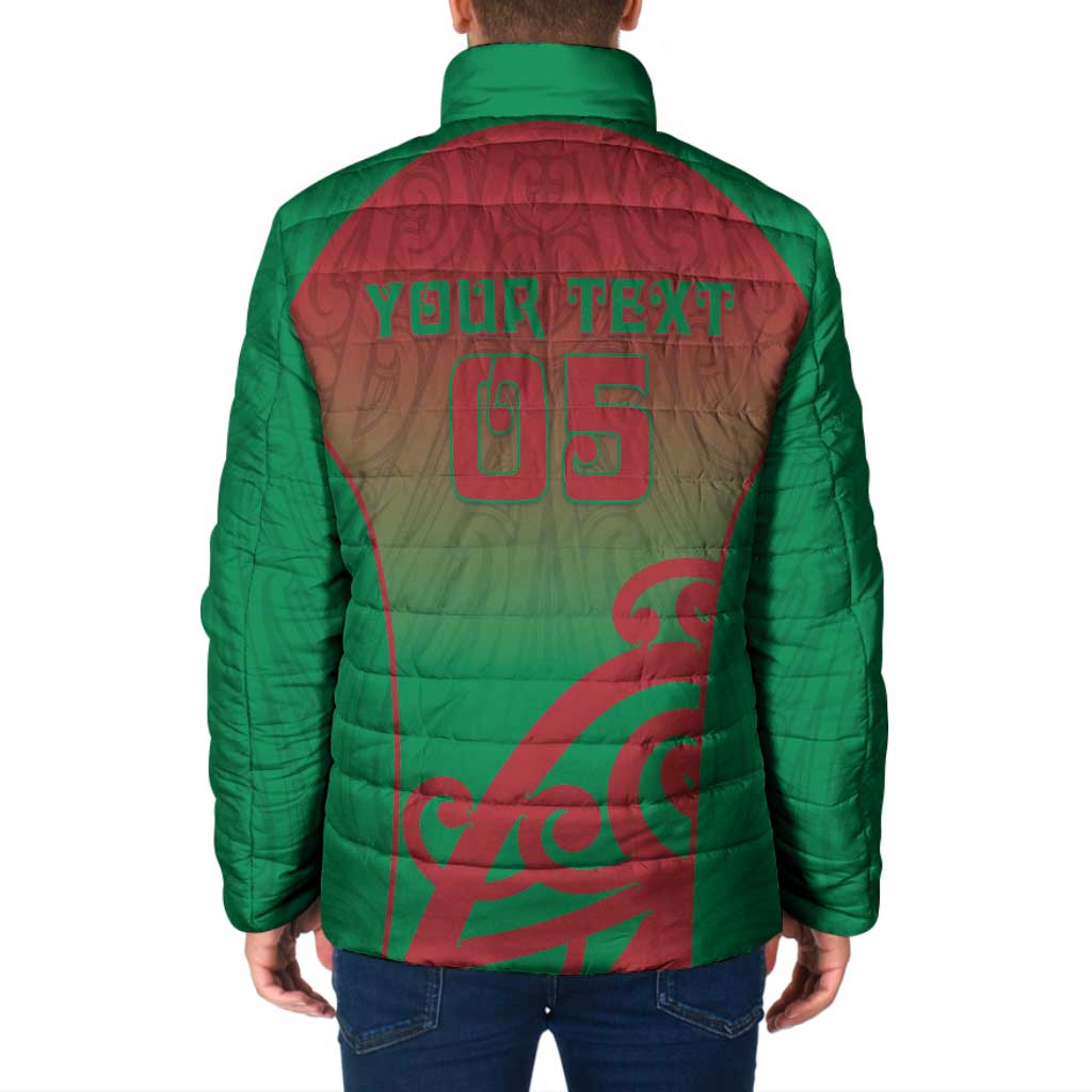 Custom Onehunga High School Padded Jacket Maori Koru Pattern LT05 - Polynesian Pride