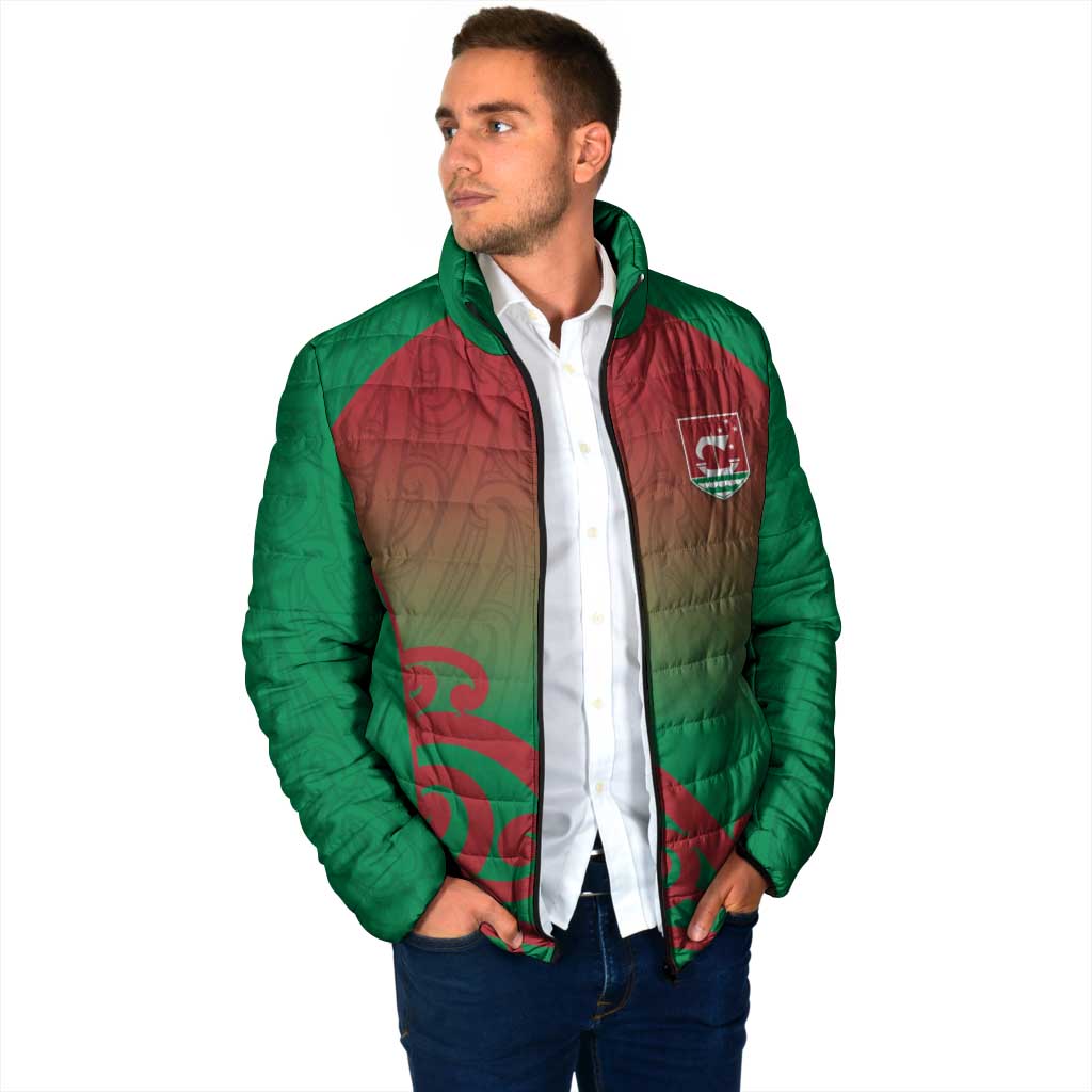 Custom Onehunga High School Padded Jacket Maori Koru Pattern LT05 - Polynesian Pride