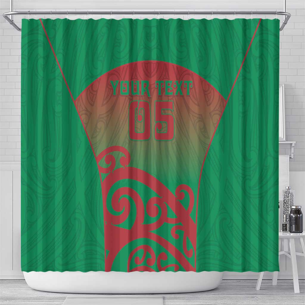 Custom Onehunga High School Shower Curtain Maori Koru Pattern LT05 - Polynesian Pride