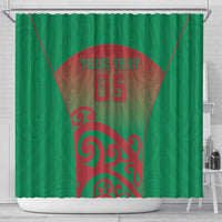 Custom Onehunga High School Shower Curtain Maori Koru Pattern LT05 - Polynesian Pride