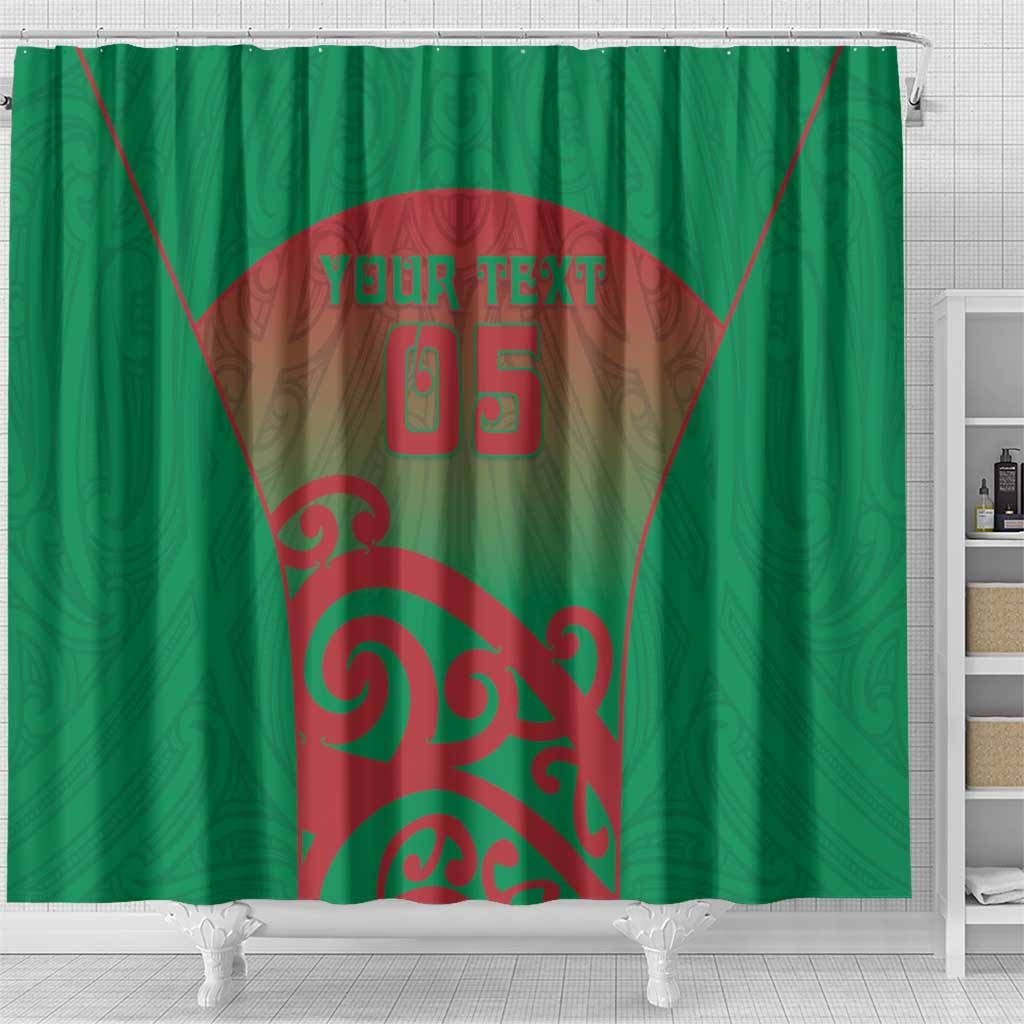 Custom Onehunga High School Shower Curtain Maori Koru Pattern LT05 - Polynesian Pride