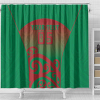 Custom Onehunga High School Shower Curtain Maori Koru Pattern LT05 - Polynesian Pride