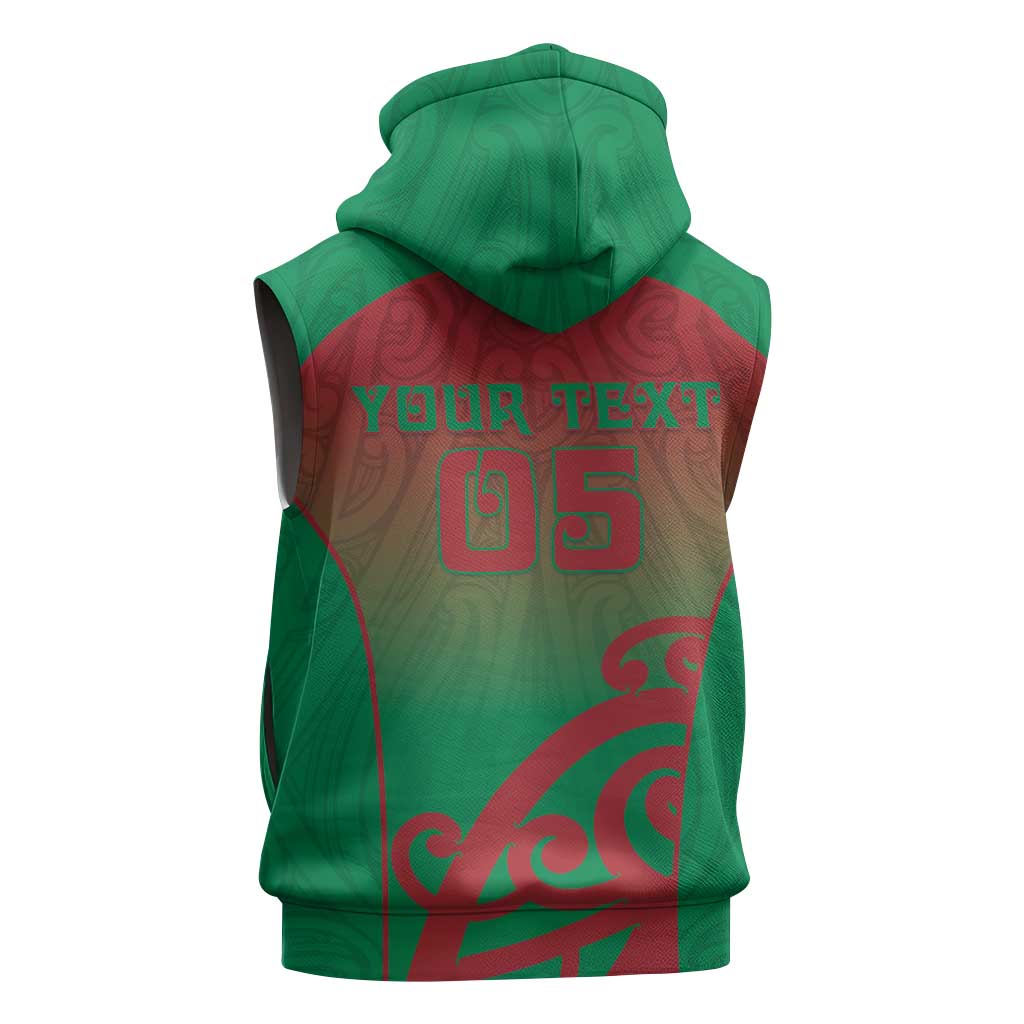 Custom Onehunga High School Sleeveless Hoodie Maori Koru Pattern LT05 - Polynesian Pride