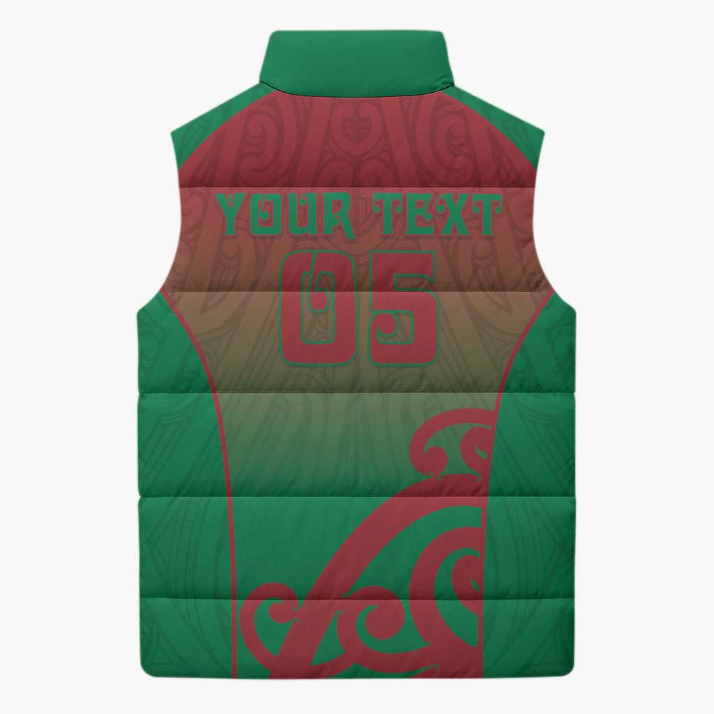 Custom Onehunga High School Sleeveless Puffer Jacket Maori Koru Pattern LT05 - Polynesian Pride