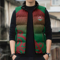 Custom Onehunga High School Sleeveless Puffer Jacket Maori Koru Pattern LT05 - Polynesian Pride
