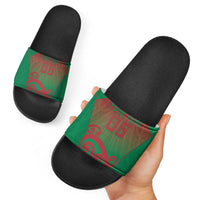 Custom Onehunga High School Slide Sandals Maori Koru Pattern LT05 - Polynesian Pride