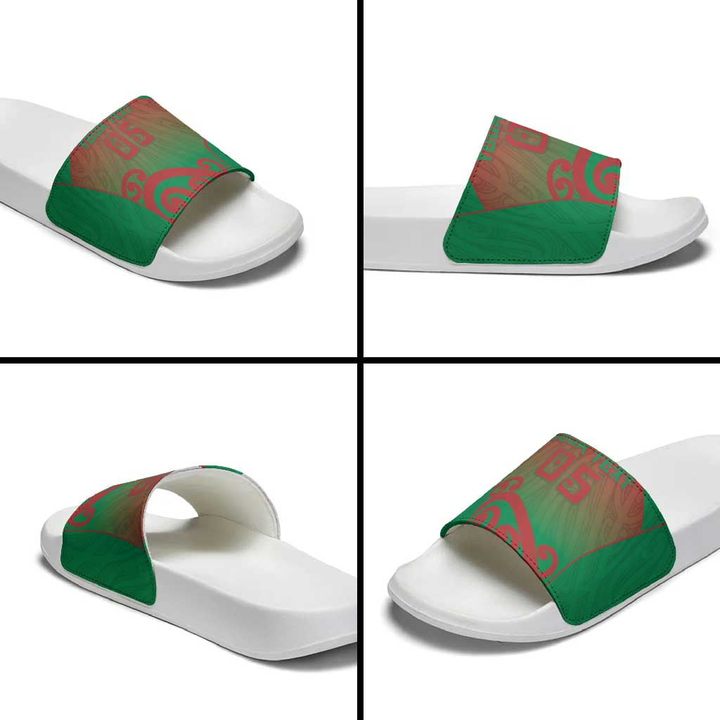 Custom Onehunga High School Slide Sandals Maori Koru Pattern LT05 - Polynesian Pride