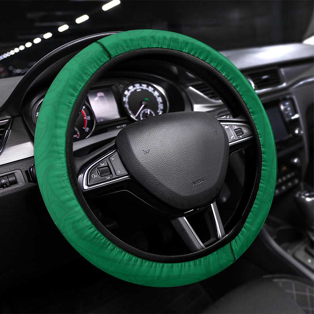 Onehunga High School Steering Wheel Cover Maori Koru Pattern LT05 Universal Fit Green - Polynesian Pride