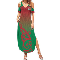 Custom Onehunga High School Summer Maxi Dress Maori Koru Pattern