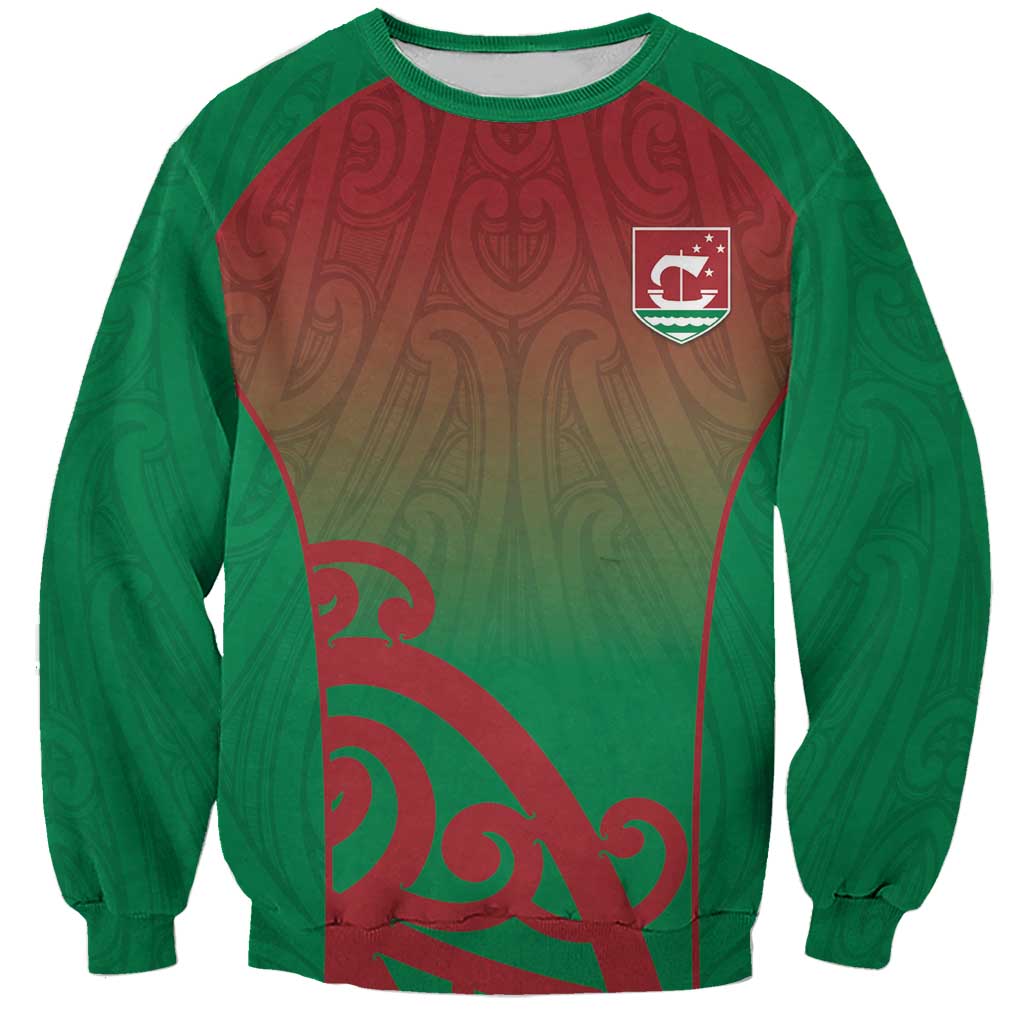 Custom Onehunga High School Sweatshirt Maori Koru Pattern LT05 Unisex Green - Polynesian Pride