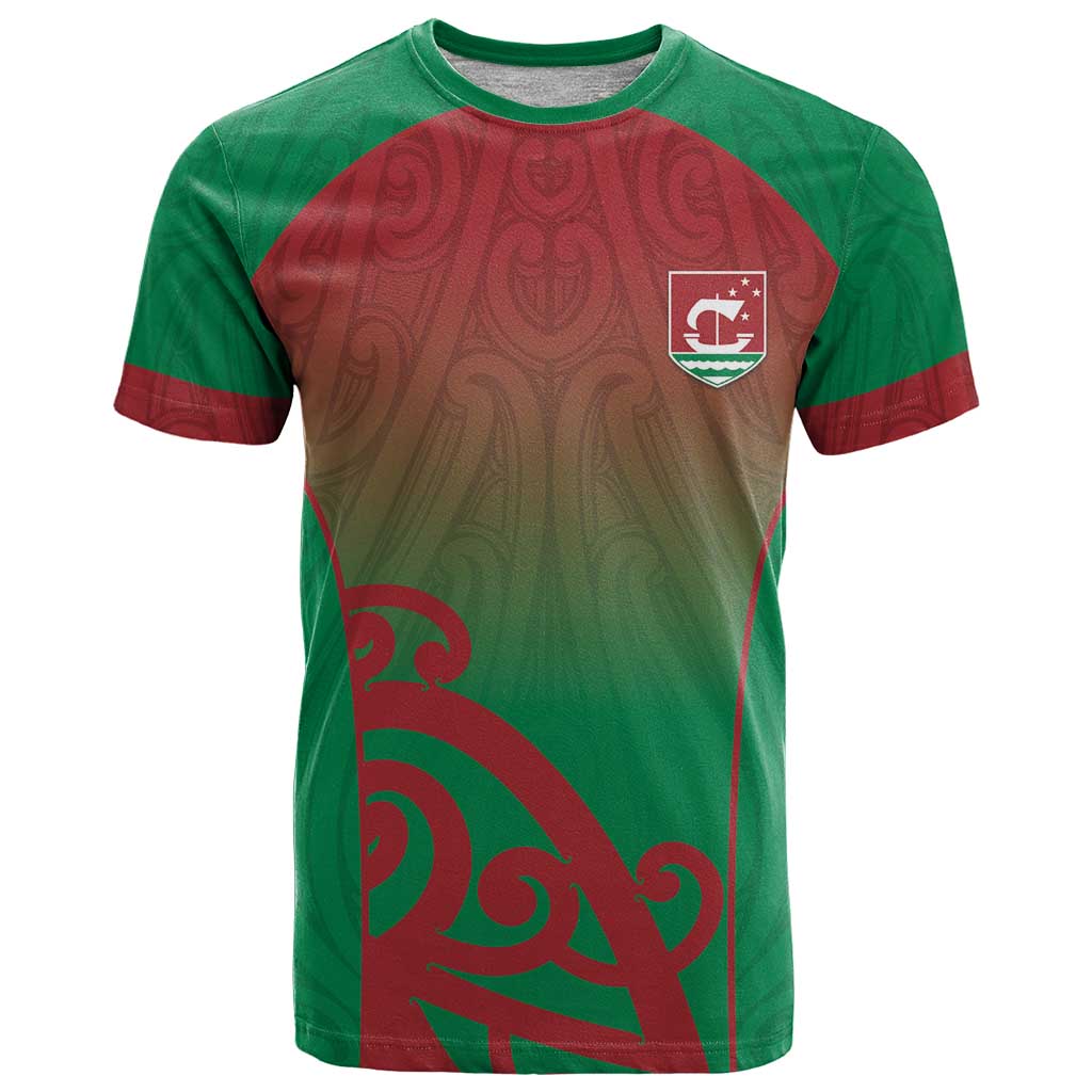 Custom Onehunga High School T Shirt Maori Koru Pattern LT05 Green - Polynesian Pride
