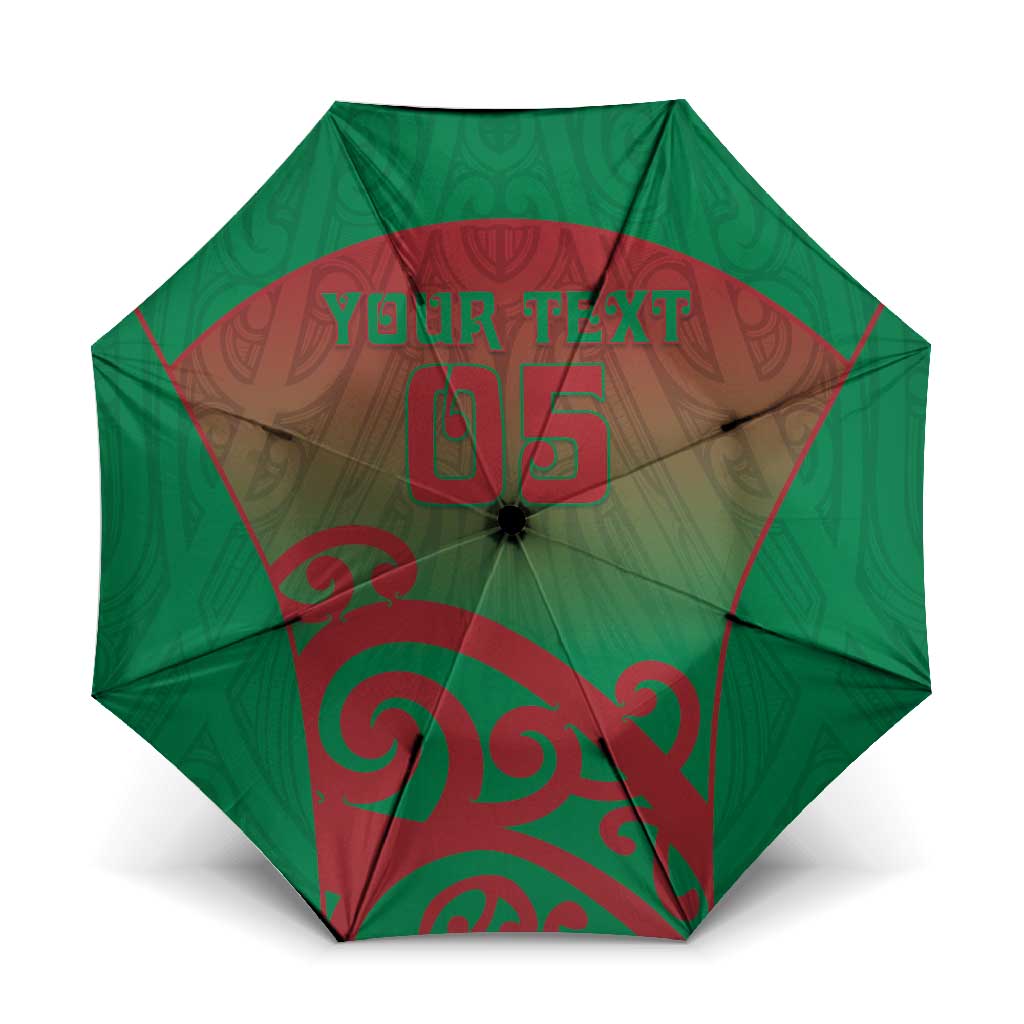 Custom Onehunga High School Umbrella Maori Koru Pattern LT05 One Size Folded 11.42 inch Opened Diameter 37.4 inch Green - Polynesian Pride