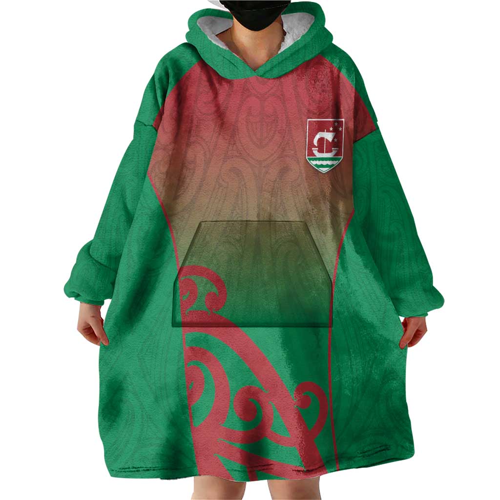 Custom Onehunga High School Wearable Blanket Hoodie Maori Koru Pattern LT05 - Polynesian Pride