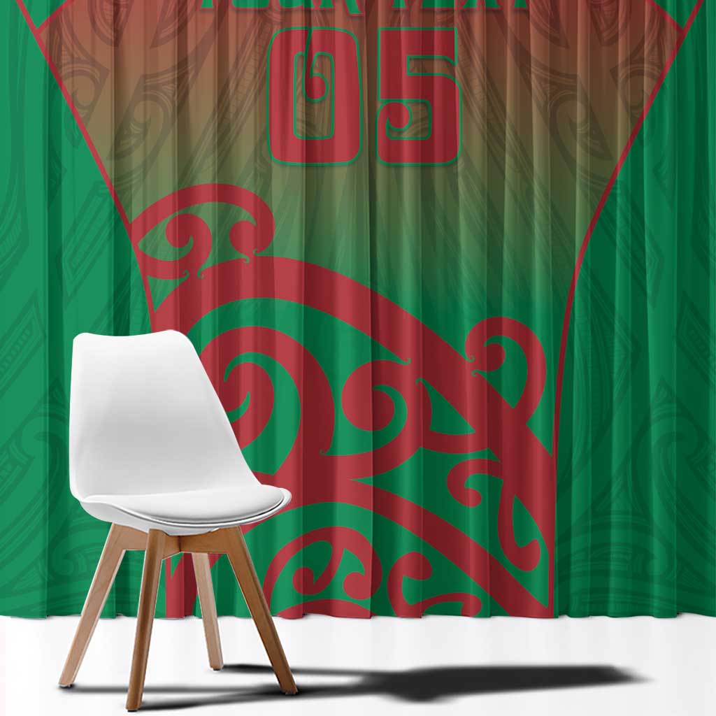 Custom Onehunga High School Window Curtain Maori Koru Pattern LT05 - Polynesian Pride
