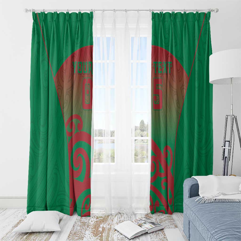 Custom Onehunga High School Window Curtain Maori Koru Pattern LT05 - Polynesian Pride