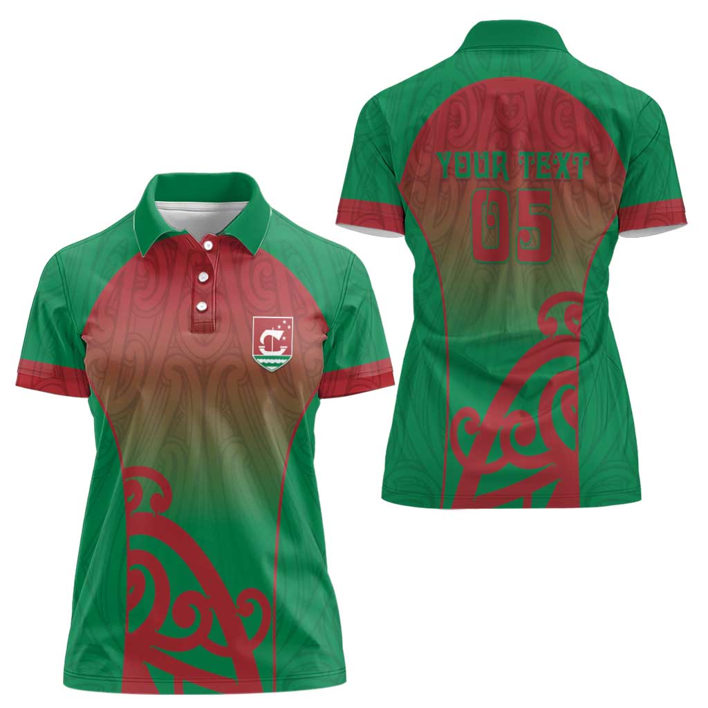 Custom Onehunga High School Women Polo Shirt Maori Koru Pattern LT05 - Polynesian Pride