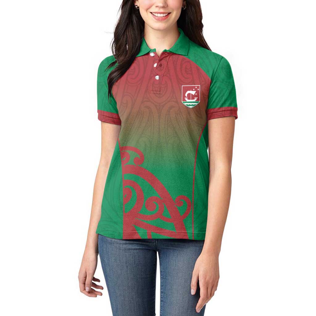 Custom Onehunga High School Women Polo Shirt Maori Koru Pattern LT05 - Polynesian Pride