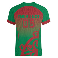 Custom Onehunga High School Women V-Neck T-Shirt Maori Koru Pattern LT05 - Polynesian Pride