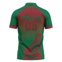 Custom Onehunga High School Zipper Polo Shirt Maori Koru Pattern LT05 - Polynesian Pride