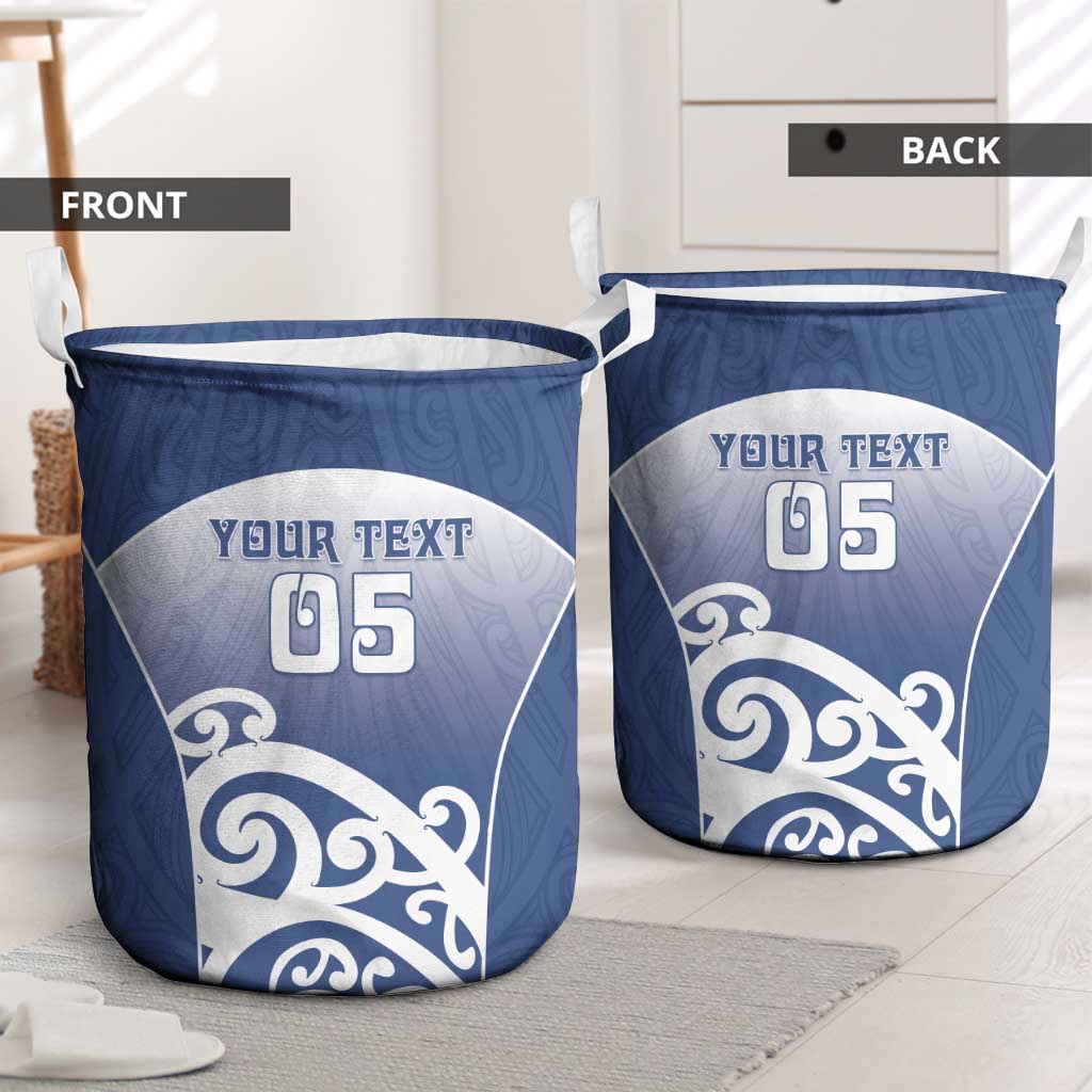 Custom New Zealand Aotea College Laundry Basket Maori Koru Pattern