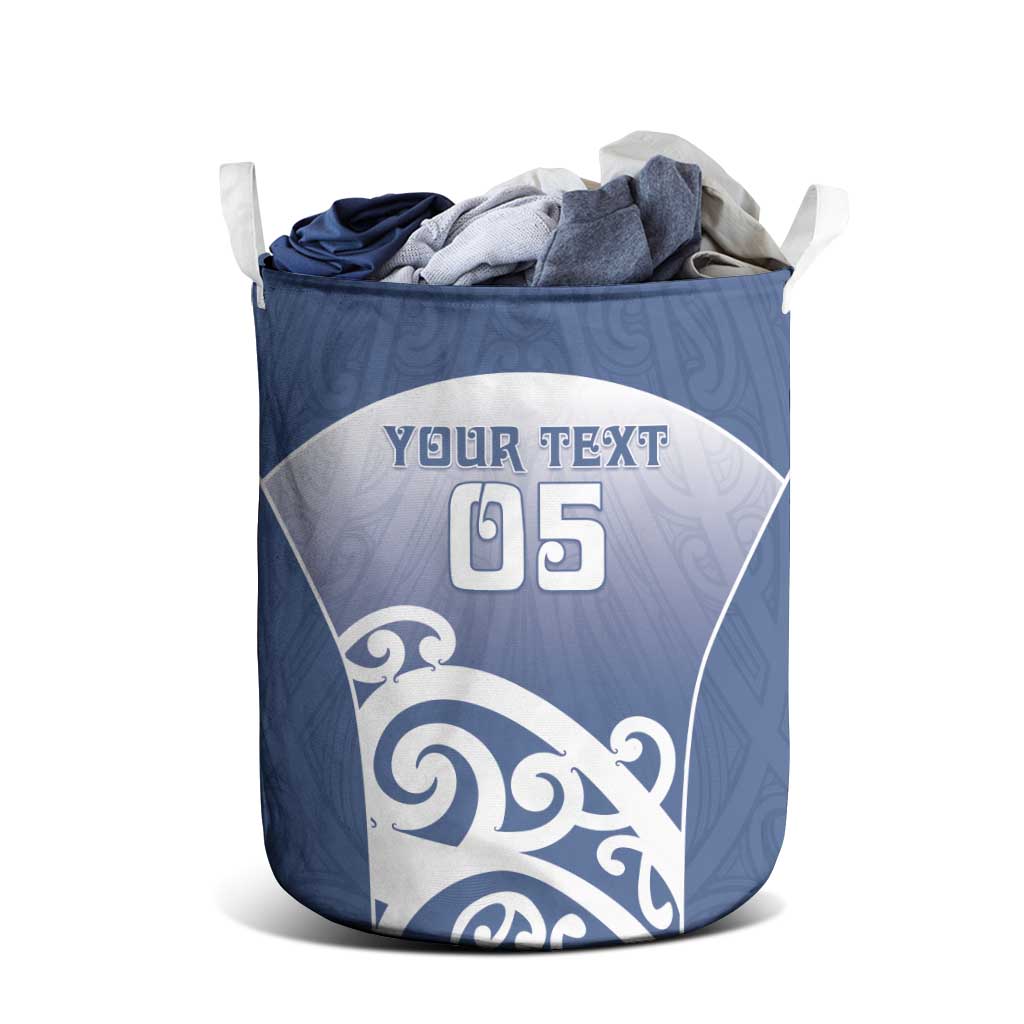 Custom New Zealand Aotea College Laundry Basket Maori Koru Pattern