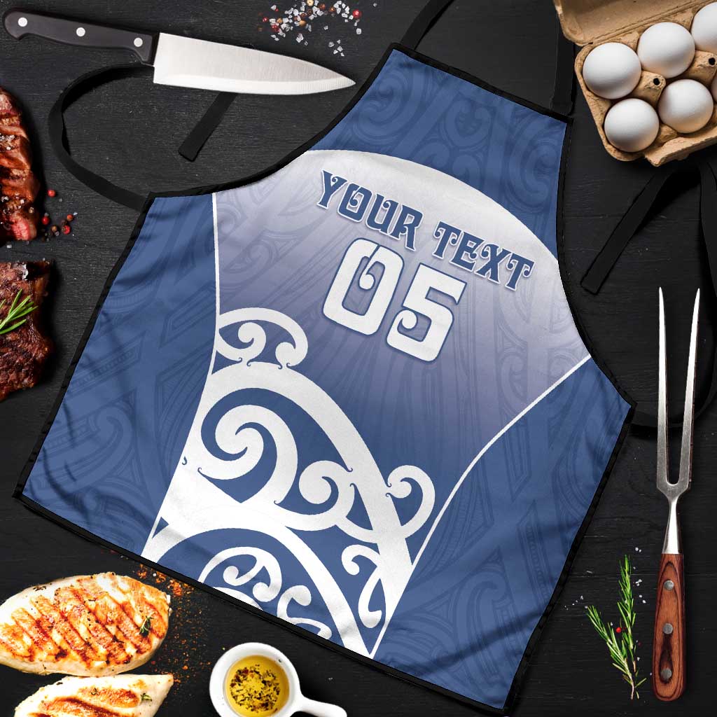 Custom New Zealand Aotea College Apron Maori Koru Pattern LT05 Blue - Polynesian Pride