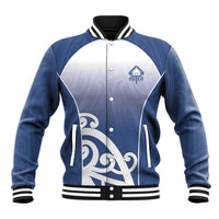 Custom New Zealand Aotea College Baseball Jacket Maori Koru Pattern LT05 Unisex Blue - Polynesian Pride