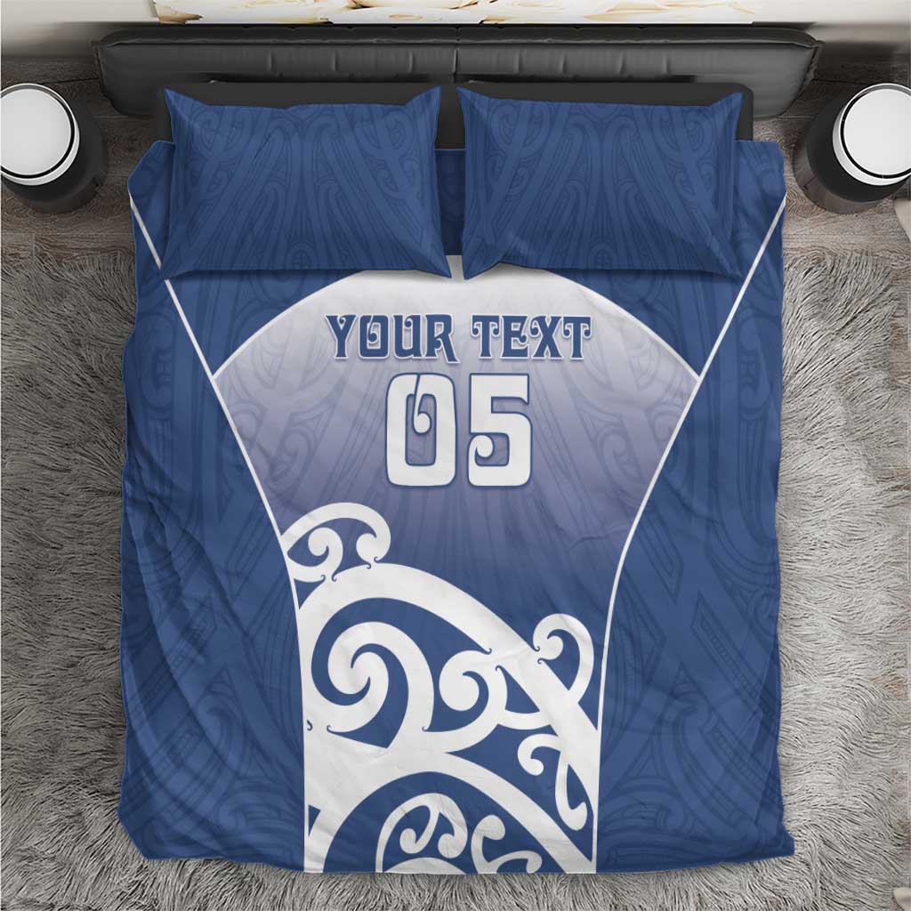 Custom New Zealand Aotea College Bedding Set Maori Koru Pattern LT05 Blue - Polynesian Pride