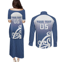 Custom New Zealand Aotea College Couples Matching Puletasi and Long Sleeve Button Shirt Maori Koru Pattern LT05 - Polynesian Pride