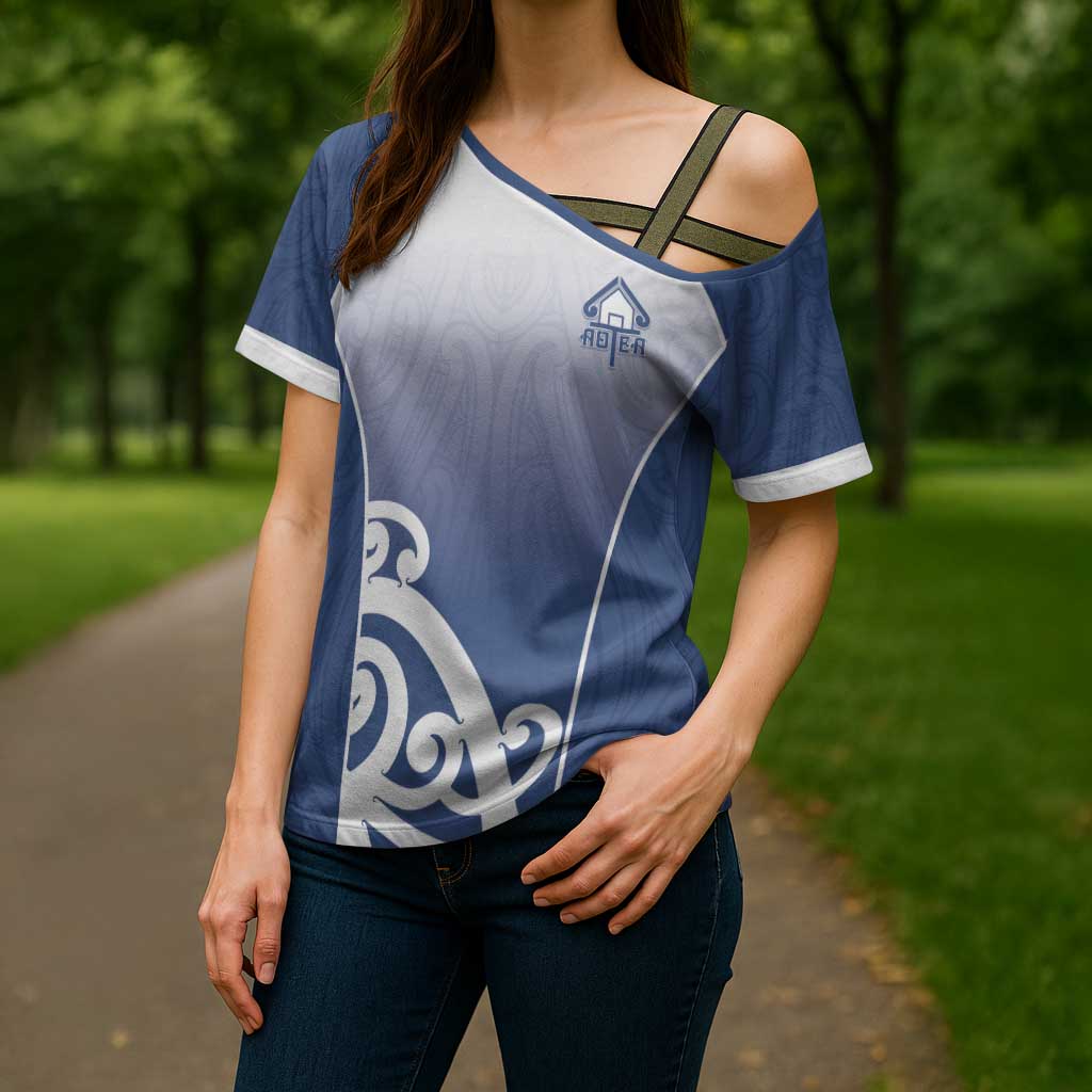 Custom New Zealand Aotea College Cross Shoulder Shirt Maori Koru Pattern LT05 - Polynesian Pride