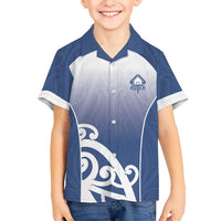 Custom New Zealand Aotea College Family Matching Off Shoulder Maxi Dress and Hawaiian Shirt Maori Koru Pattern