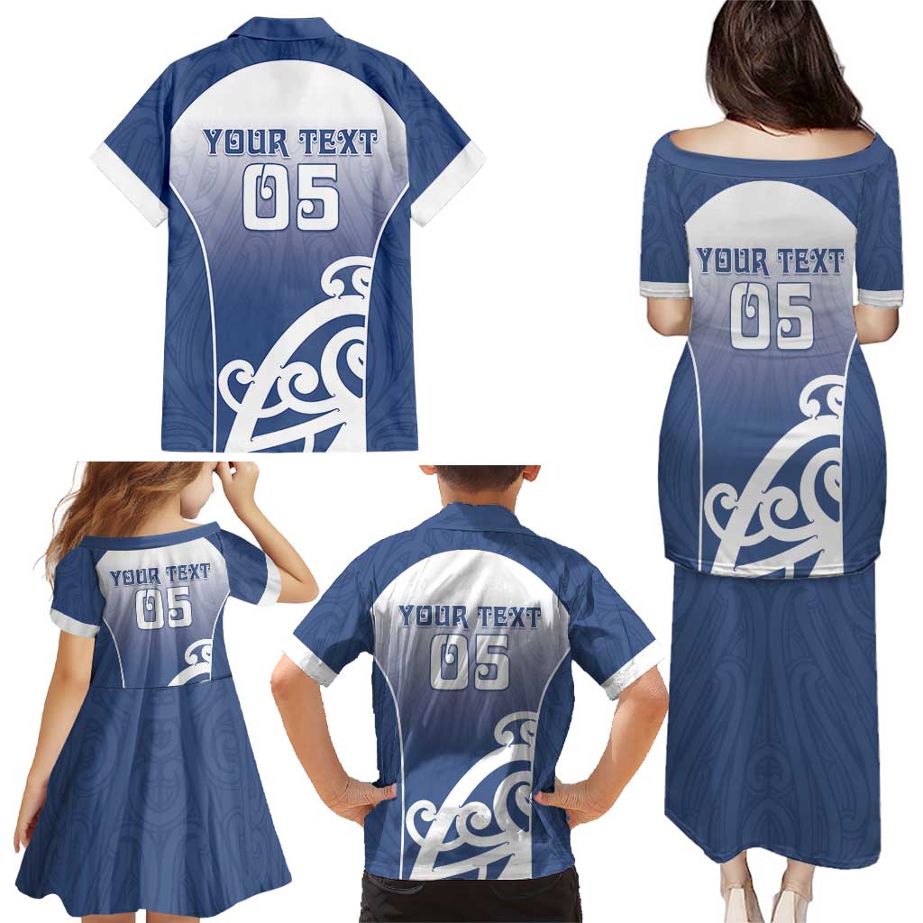 Custom New Zealand Aotea College Family Matching Puletasi and Hawaiian Shirt Maori Koru Pattern