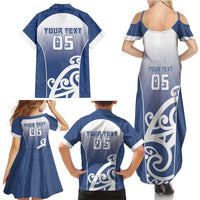 Custom New Zealand Aotea College Family Matching Summer Maxi Dress and Hawaiian Shirt Maori Koru Pattern